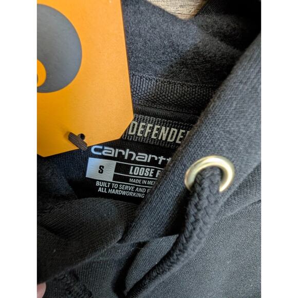 Carhartt Hoodie Mens Small Black Rain Defender Loose Fit Midweight Graphic - Picture 4 of 5